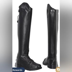 TUFFRIDER LADIES STARTER BACK ZIP FIELD BOOTS IN SYNTHETIC LEATHER